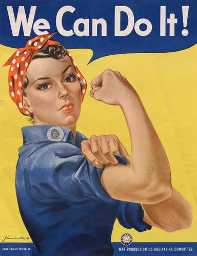 Rosie the Riveter is a symbolic icon of World War II. 