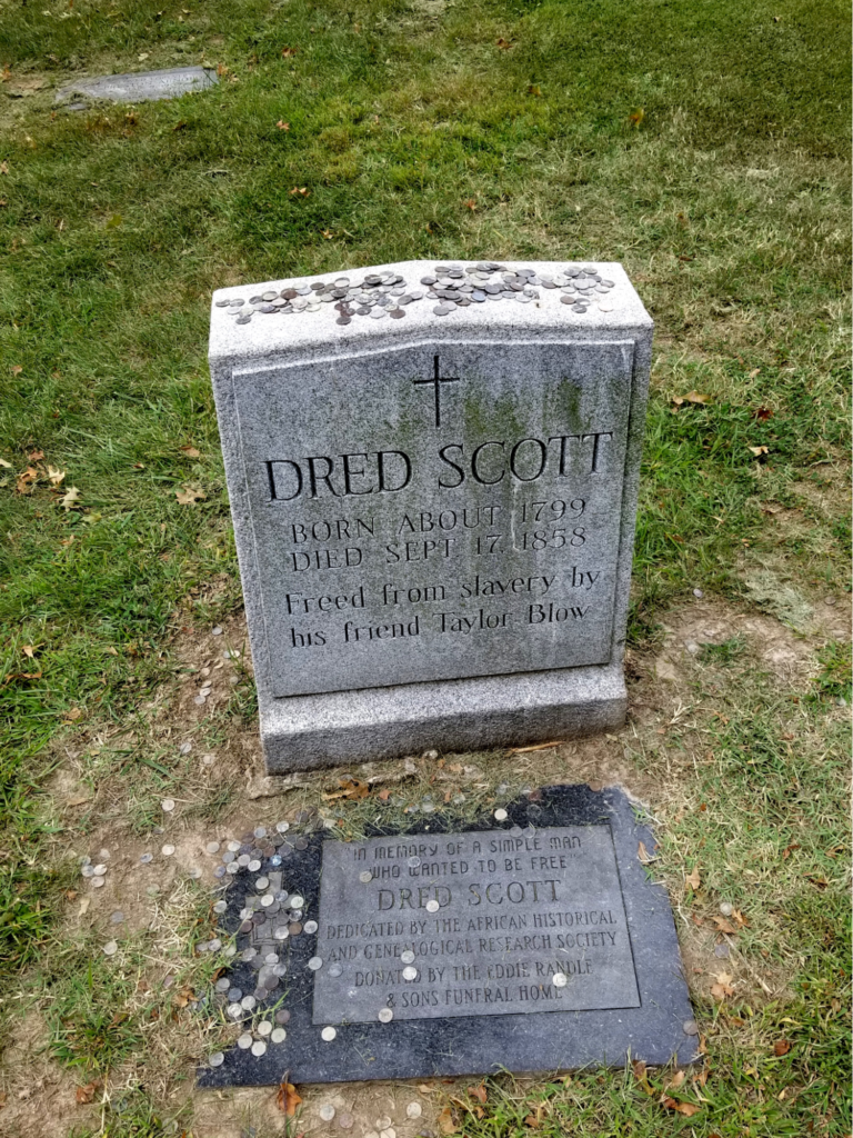 Dred Scott headstone which can be found in Wesleyan Cemetery. 