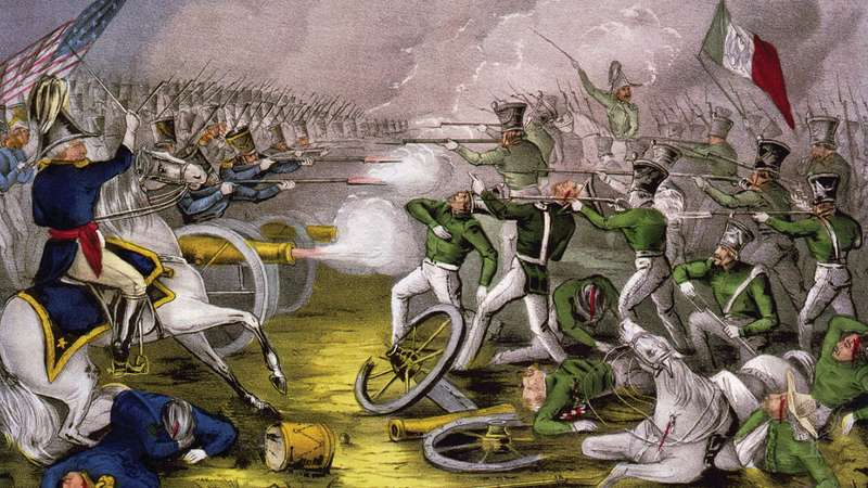 Westward Expansion: Depiction of the Mexican War of Independence.