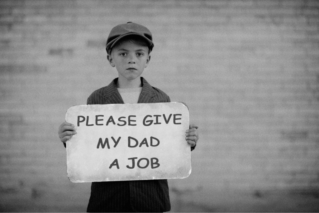 A photo taken during the Great Depression that started in 1929 and lasted until the late 1930s.