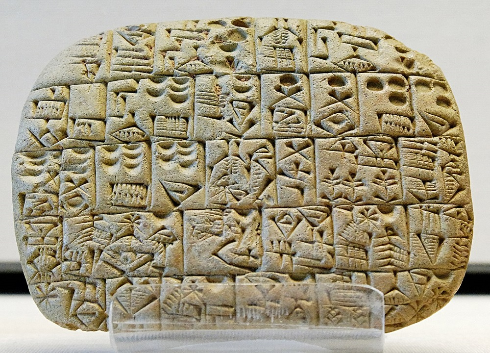 Writing system in Bronze Age era called cuneiform.